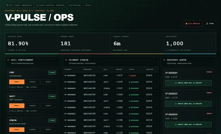 V-Pulse interface preview